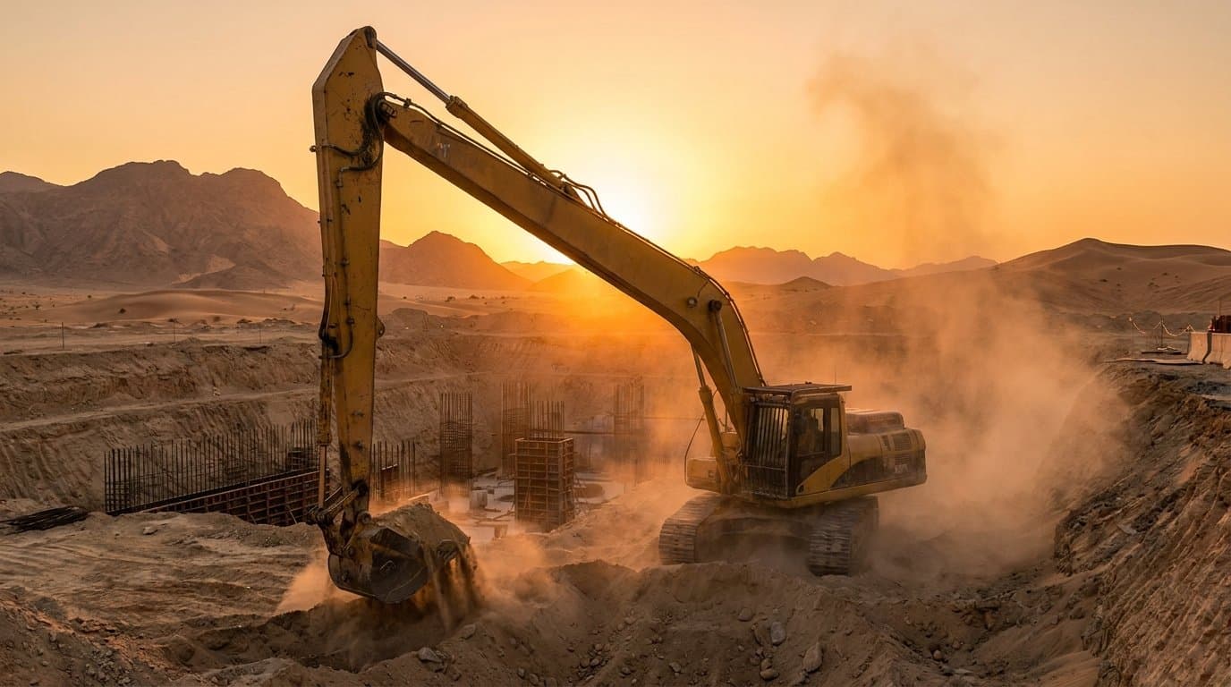 Long Boom Excavator available for rent in Saudi Arabia — Al Taimi Construction